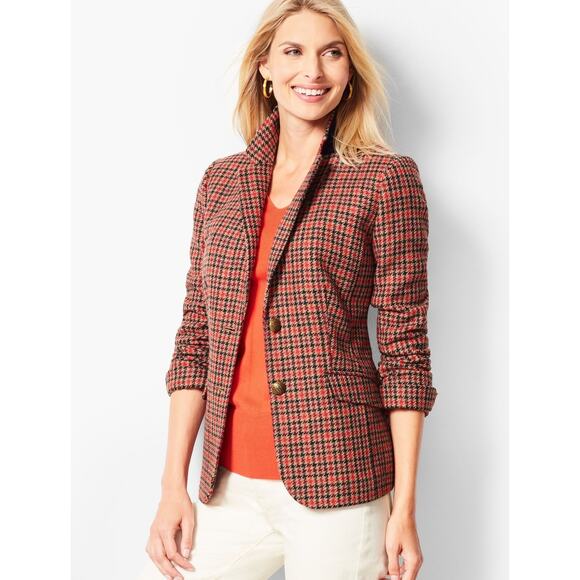 Talbots Womens Aberdeen Wool Houndstooth Blazer Size 16 Professional Career NEW - Picture 2 of 16